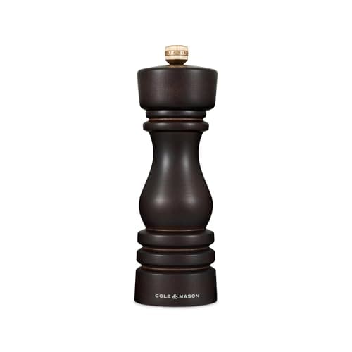Image of Cole & Mason London Chocolate Wood Pepper Mill, Precision+ Carbon Mechanism, Pepper Grinder with Adjustable Grind, Beech Wood, 180mm, Seasoning Mill, Lifetime Mechanism Guarantee