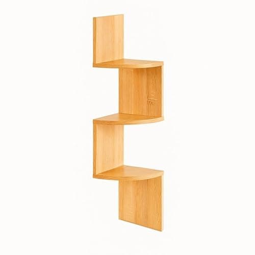 Image of spot on dealz 3 Tier Step Lucca Wall Mount Corner Shelf Home Hanging Storage Rack Display Unit (Oak G-0135)