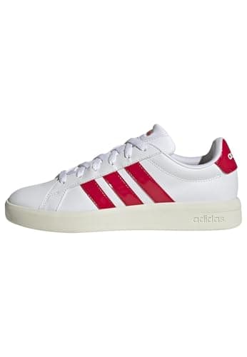 Image of adidas Women's Grand Court Base 3.0 Shoes, FTWR White/Pure Ruby/Off White, 4 UK