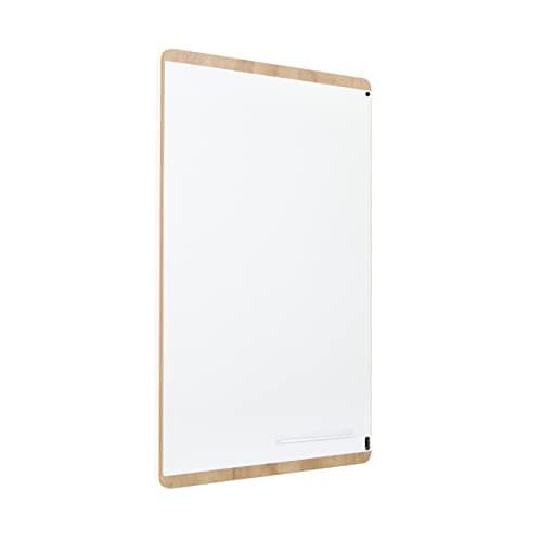 Image of Rocada Natural | Whiteboard | White Board Wooden Frame | Dry Wipe Board, Magnetic and with Pen Tray | Steel on Wood | 75x115cm - White
