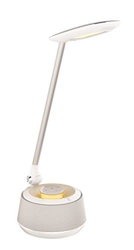Image of LEXIBOOK, Decotech, LED Desk Lamp with Bluetooth Speaker, 10W, audio jack, AC adapter, white/yellow, BTL030