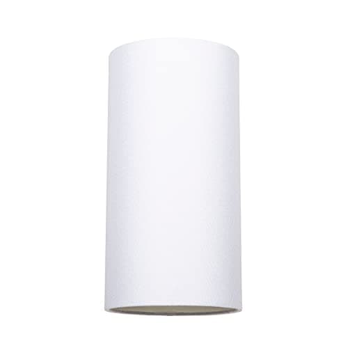 Image of Contemporary and Stylish White Linen Fabric Tall Cylindrical Lamp Shade for Pendant or Table Lamp Base - 25cm Height - 40w Maximum - Suitable for The Home or Commercial Usage by Happy Homewares