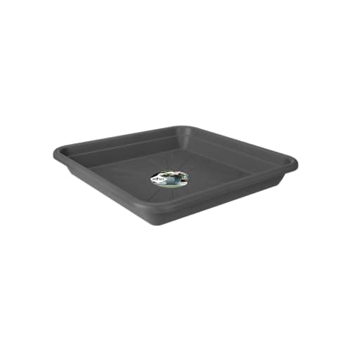 Image of elho Universal Saucer Square 30 - Saucer for Indoor, Outdoor & Accessoiries - Ø 29.5 x H 4.6 cm - Black/Anthracite