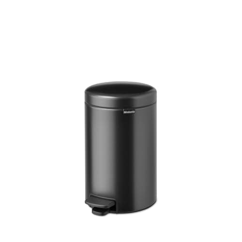 Image of Brabantia NewIcon Pedal Bin 12 L | Soft Close Waste Bin with Odour-Proof Lid and Plastic Inner Bucket | Compact, Non-Slip Trash Can for Kitchen, Office, Bathroom, or Bedroom |Confident Grey