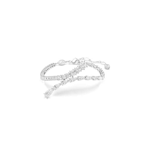 Image of Swarovski Matrix Bracelet, Clear Mixed-Cut Stones in a Rhodium-Finished Setting, Part of the Matrix Collection