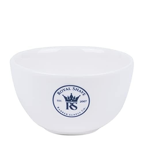 Image of ROYAL SHAVE Ceramic Textured Shaving Bowl – Shave Soap & Shaving Cream Dish, Textured for Rich Lather (White)
