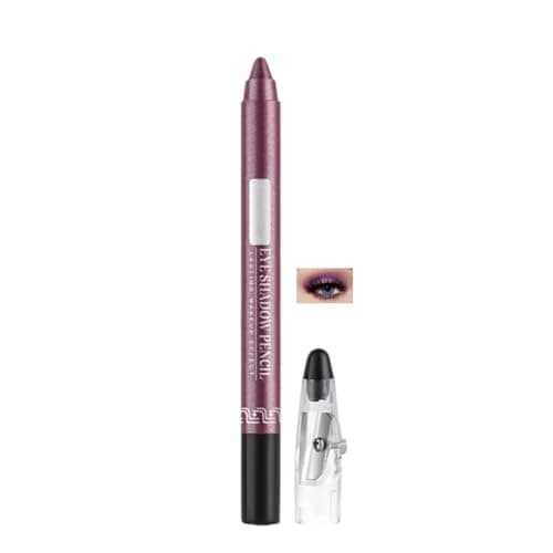 Image of 2-in-1 Creamy Plum Eyeshadow & Eyeliner Stick, Waterproof, Smudge-Proof Shimmer Eye Pencil in Long-Lasting, Non-Smudge Glitter Makeup with Built-in Sharpener (05 FOG PURPLE)