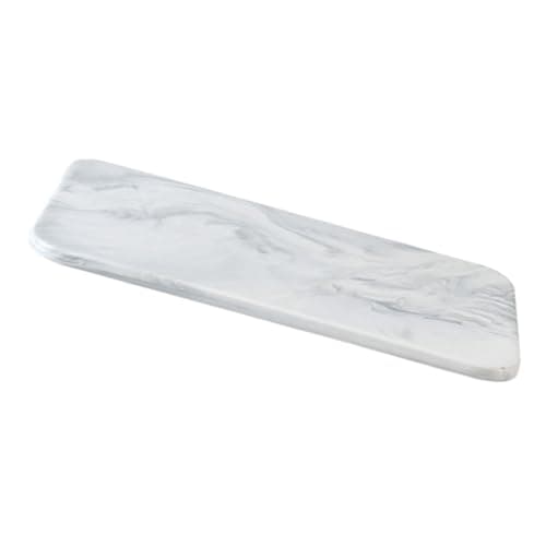 Image of Garneck Marble Pattern Ceramic Cutting Board Small Rectangular Meat Chopping Tray with Cracking Food Safe Kitchen Accessory for Fruit Sushi Bread and Household Use