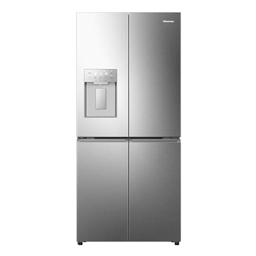 Image of Hisense RQ5P470SYID – American Refrigerator 4 Doors, Class D, 483 L, Height 178.5 cm x Width 79.5 cm, Stainless Steel, Metal-Tech Cooling, My Fresh Choice, Dual-Tech Cooling, Water Dispenser