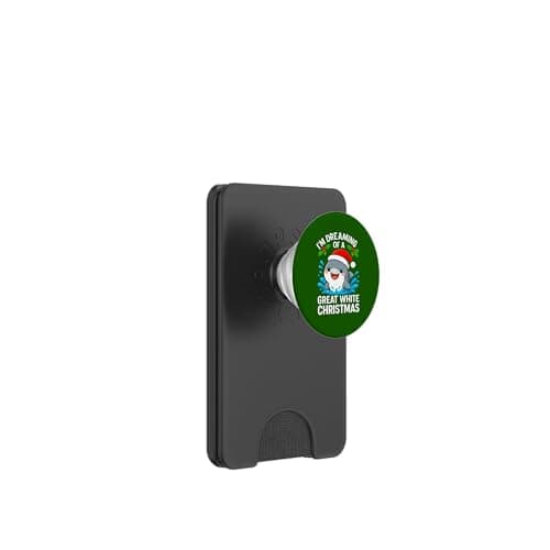 Image of Great White Christmas Shark Funny Santa Holiday Pun Humor PopSockets PopWallet for MagSafe