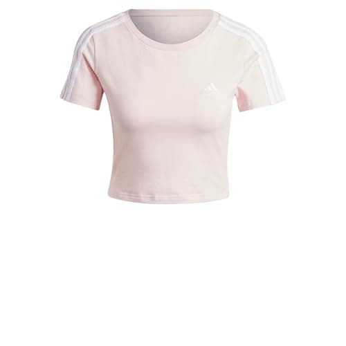 Image of adidas Women's Essentials 3-Stripes Crop Tee, Sandy Pink F24, L