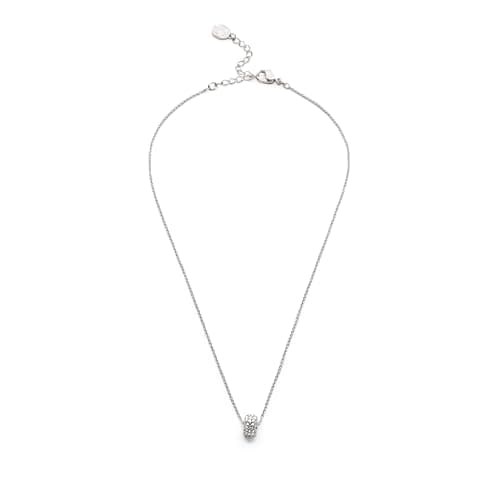Image of Swarovski Dextera Pendant Necklace, Clear Pavé Crystals in a Rhodium-Finished Setting, Part of the Dextera Collection