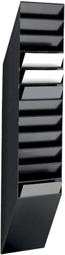 Image of Durable FLEXIBOXX 12 Literature Holder - A4 Portrait - Black - Wall Mounted Document Holder - Perfect For Flyers, Brochures, Magazines, etc.