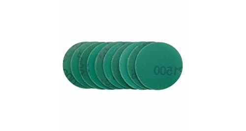 Image of Draper 02012 Wet and Dry Sanding Discs with Hook and Loop, 50mm, 1500 Grit (Pack of 10),Green
