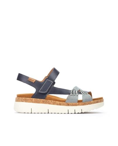 Image of Pikolinos Palma Women's Leather Wedge Sandals, denim, 8 UK