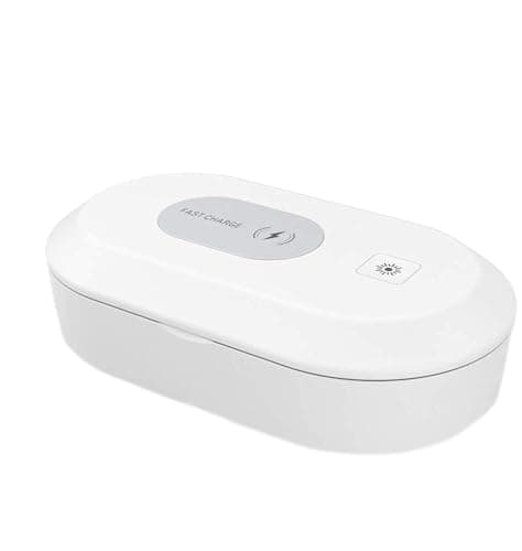 Image of ele ELEOPTION UV Disinfection Box Portable Smart Phone Sanitizer Kill Bacteria 99.9%, USB Charging Aromatherapy Function Ozone Sterilization UV Disinfector for iOS Android Mobile Phone Jewelry
