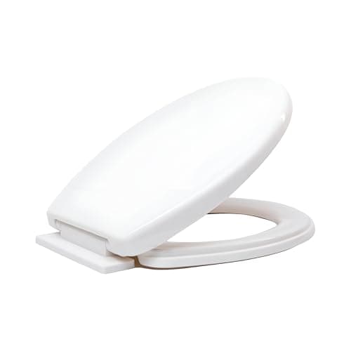 Image of Requisite Needs Soft Close Toilet Seat, Easy to Clean, Simple Top Fixing, Standard Toilet Seats White with Adjustable Hinges.
