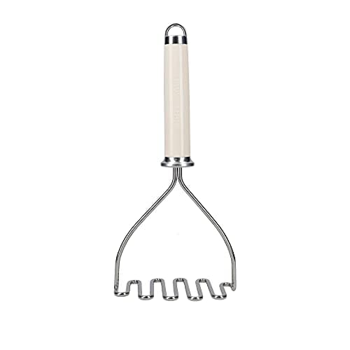 Image of KitchenAid Potato Masher, Strong Stainless Kitchen Utensil, Durable and Easy to Clean, Almond Cream