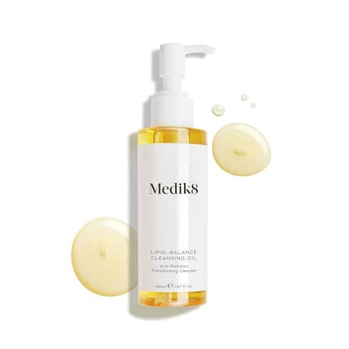 Image of Medik8 Lipid-Balance Cleansing Oil - Makeup Dissolving Transforming Cleanser - Removes Impurities, Sunscreen & Waterproof Makeup - Nourishes & Balances Skin - All Skin Types - 140ml