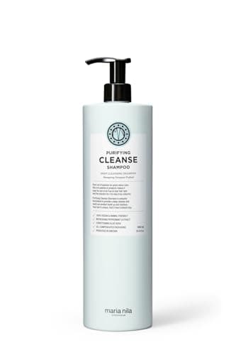 Image of Maria Nila Purifying Cleanse, Clarifying/Deep Cleansing Shampoo, For hair that needs a Reset, Removes Build-up & Product Residue, Peppermint & Aloe Vera Refresh and Condition Hair & Scalp, 1000 ml