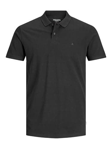 Image of Jack & Jones Men's Jjebasic Noos Polo shirt, Black (Black Detail: Slim Fit), S UK