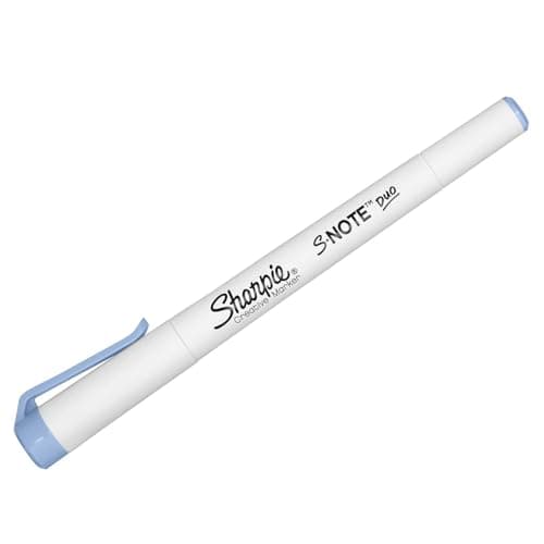Image of Sharpie S-Note Duo Highlighter | Blue Dusk Ink | Dual Ended Creative Marker | Water-Based | Bullet & Chisel Tip for Highlighting, Drawing, Journaling & More | 1 Single Count