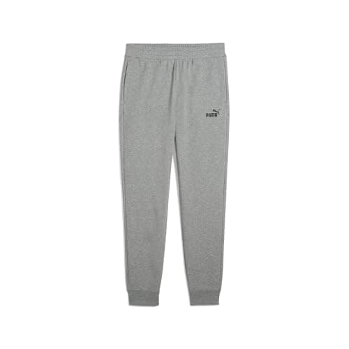 Image of PUMA Men's Essentials No. 1 Logo Fitted Tracksuit Bottoms, medium gray heather, L