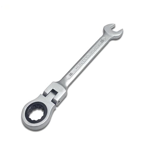 Image of Leliafleury 16mm Flex-Head Ratchet Spanner Fully Polished Chrome Vanadium Wrench Flexible Ratchet Combination Spanner for Pipeline, Bicycle Repair and Home Maintenance