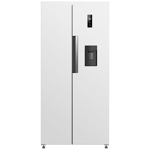 Image of HYE American Fridge Freezer - Side By Side American Style Fridge Freezer With Water Dispenser, No Frost, 444L Freestanding Design, Low Noise (39dB), Bright White Finish - RF01AMWD460W03
