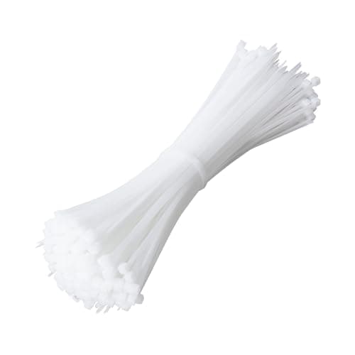 Image of Beshine White Cable Ties, 200mm x 3.6mm, Pack of 200, 8" Tie Wraps - Self Locking, Strong Nylon Zip Ties for Home Office Garage and Workshop