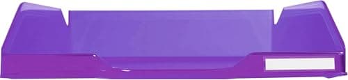 Image of Exacompta - Ref 11319D - Linicolor Letter Tray Combo Midi - 347 x 255 x 65mm in Size, Holds Up To 500 Sheets, Suitable for A4 Documents -Purple Translucent