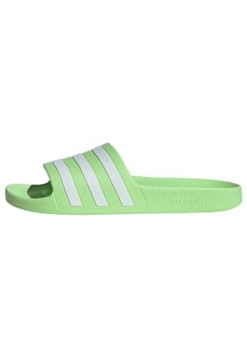 Image of adidas Unisex Adilette Aqua Slides, Green Spark/Cloud White/Green Spark, 4 UK
