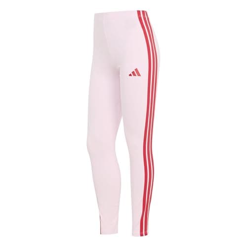 Image of adidas Women's Essentials 3-Stripes Cotton Leggings, Clear Pink/Pure Ruby, S
