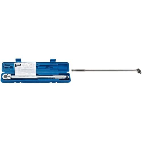 Image of Draper 1/2" Square Drive Micrometre Reversible Ratchet Torque Wrench 30Nm-210Nm - 30357 - Mechanics Car Tool & 34334 1/2" Sq. Drive Breaker Bar Chrome Vanadium 24 inch, 640mm Power Bar Heavy Duty