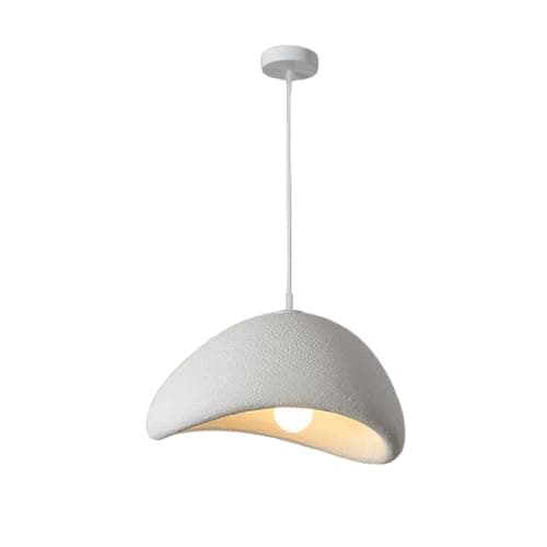 Image of PANNN E27 Pendant Light Modern White Pendant Lamp Japanese Bird's Nest Kitchen Island Pendant Light Vintage Industrial Pendant Lamp Wabi Sabi Style for Dining Room Bedside Lighting(A-40)