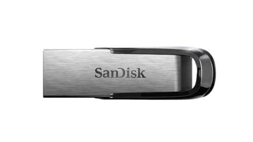 Image of SanDisk Ultra Flair 64GB USB 3.0 Flash Drive, USB Stick, memory stick with transfer speeds up to 150MB/s Read, Durable, Sleek Metal Casing, Silver/Black