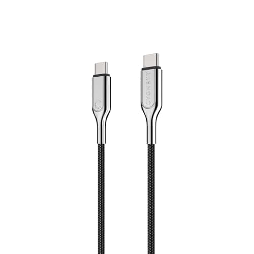 Image of Cygnett Armoured 2.0 USB-C to USB-C (5A/100W) Cable 1M - Black - Connector, Fast Charging, Data Transfer