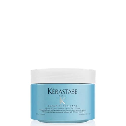 Image of Kérastase Fusio Scrub, Nourishing and Energising Cleansing Treatment, For Oil-prone Hair and Scalp, With Sea Salt Minerals, Vitamin B6 and Salicylic Acid, Scrub Energisant, 250 ml