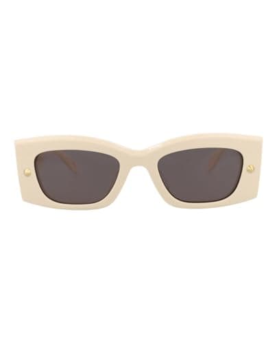 Image of Alexander McQueen Am0426s Sunglasses, Ivory Grey/Ivory, 51 cm