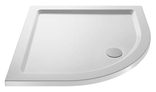 Image of Balterley 800 x 800 mm Quadrant Shower Tray, Slimline Shower Trays, Durable Stone Resin Base Trays for Bathroom Enclosure Cubicle, Quadrant Shape Tray for Wetroom Showers (White)