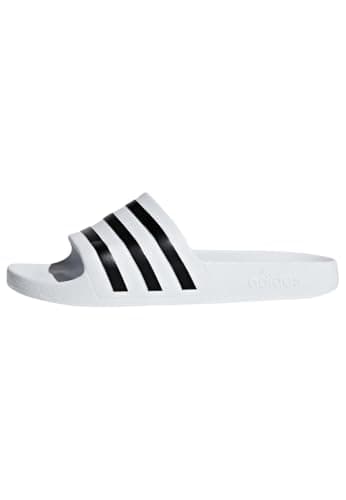 Image of adidas Unisex Adilette Aqua Slides, Cloud White/Core Black/Cloud White, 9 UK