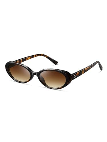 Image of kimorn Oval Sunglasses for Women Men Fashion Small Oval Sun glasses 90s Vintage Shades (Tortoiseshell/Brown)