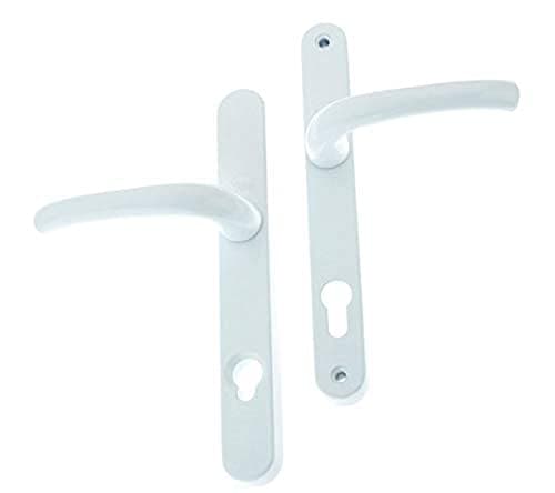 Image of Yale P-YSHMK3LL-WH MK3 Security Door Handle, White Finish, High Security, 92mm Centre, 215mm Fixing Holes Distance, Built in Cylinder Guard