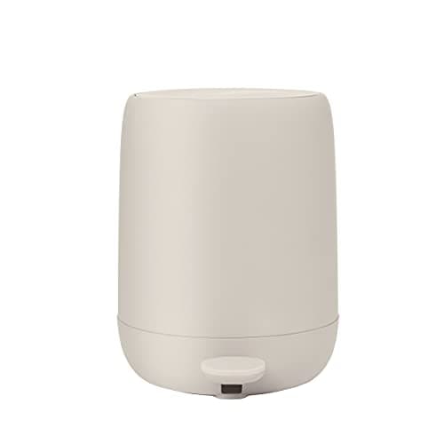 Image of Blomus -SONO Pedal Bin with Soft Close, Waste Bin, Cosmetic Bin, Rubbish Bin with Pedal, Soft Closure, Moonbeam, Material Plastic, Silicone (H 25.5 cm/D 24 cm/V 3 l I 66324)