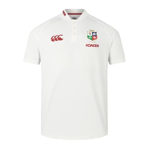 Image of Canterbury Men's Official British & Irish Lions Polo Shirt | Breathable | Moisture Wicking, Egret, 3XL