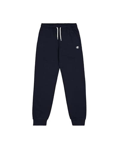 Image of Champion Boys' Fleece Joggers, Drawcord Adjustable Waistband, Ultralight Fleece, Rib Cuff Pants for PE, Gym and Outdoor Activities, Printed Logo Dark Blue