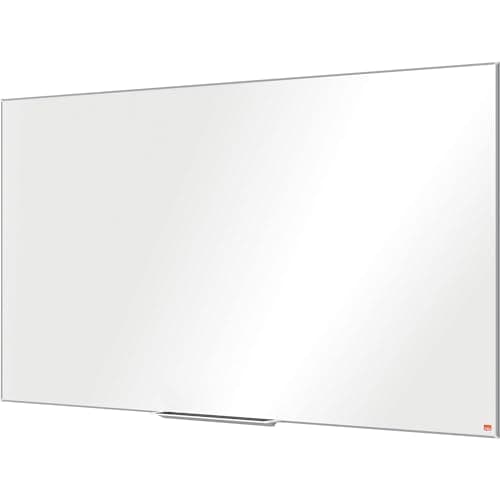Image of Nobo Widescreen Enamel Magnetic Whiteboard With Pen Tray, 1550 x 870mm, Slim Trim Frame, InvisaMount Mounting System, Impression Pro, 155 x 87cm, White, 1915251