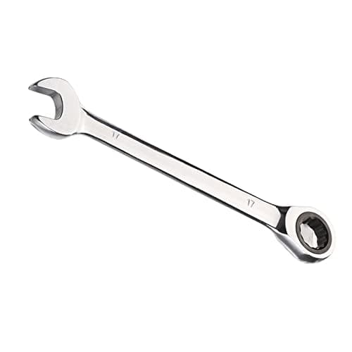 Image of Vokenforu 17mm Ratchet Spanner, Ratcheting Combination Wrench, Hardened Chrome Vanadium Steel Open End Spanner Metric