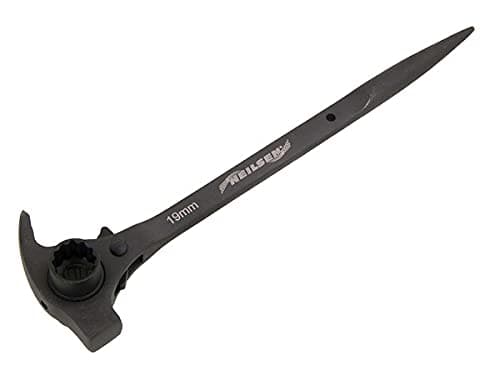 Image of Neilsen CT4721 19mm 22mm Ratchet Scaffolding Wrench Ratchet Podger 24 Tooth Ratchet Mechanism Claw Hammer Head Pry Bar Handle Chrome Vanadium