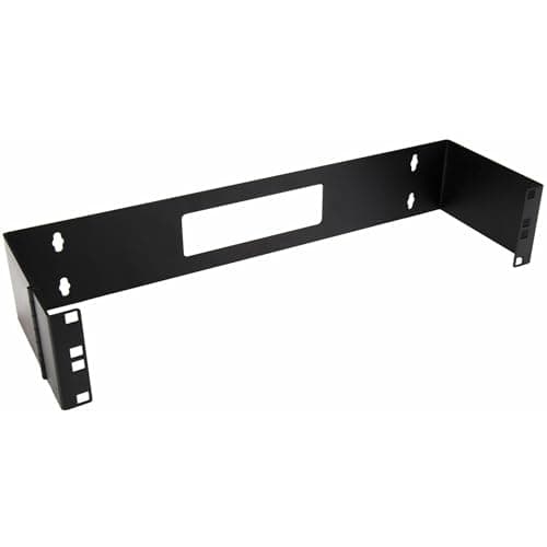 Image of StarTech.com 2U Hinged Wall Mount Patch Panel Bracket - 6 inch Deep - 19" Patch Panel Swing Rack for Shallow Network Equipment- 22lbs (WALLMOUNTH2)